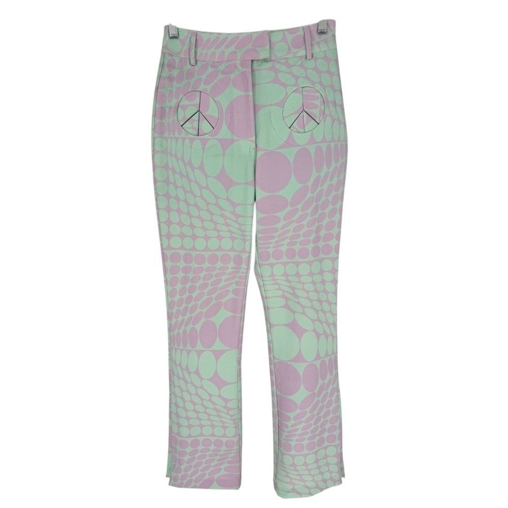 House of Sunny x Free People Purple Haze Party Pants Purple Green Psychedelic 2 - Picture 7 of 16